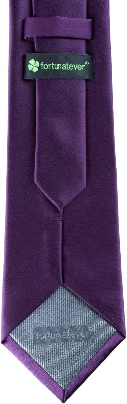 Mens Solid Satin Mens Tie With Hanky,Handmade Neckties For Men