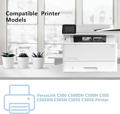 High Yield Versalink C500/C505 Toner Cartridges Replacement for Xerox 106R03862 106R03863 106R03864 106R03865 Versalink C500 C500DN C500N C505 C505DN C505N C505S Printer (4-Pack, BK/C/M/Y)
