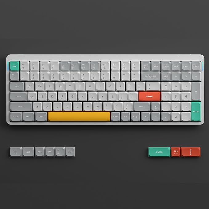 nuphy Air96 V2 Wireless Mechanical Keyboard,100 Keys RGB Backlit Keyboard,Supports Bluetooth 5.1,2.4G and Wired Connection,for PC/Laptop/Windows/Mac -White Gateron Aloe Switch