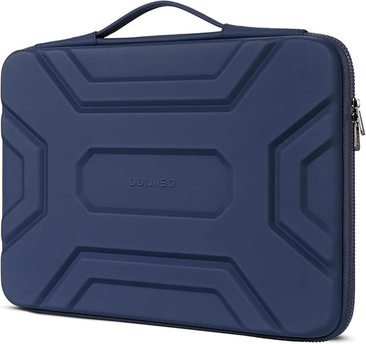 DOMISO 17 inch Laptop Sleeve with Handle Shockproof Computer Bag Waterproof EVA Protective Carrying Case for 17.3" HP Dell Asus Lenovo Laptop, Dark Blue