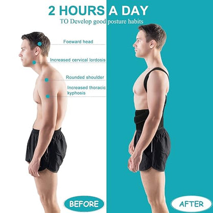 Back Brace Posture Corrector for Women and Men, Relief for Waist, Back and Shoulder Pain, Adjustable and Breathable, Improve Posture S(24"-29")