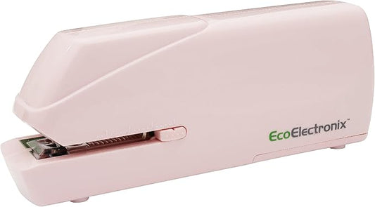 Portable Automatic Electric Stapler Pro - 30 Sheet Capacity, Quiet Operation, Jam-Free and Easy Reload - AC Adapter/Battery Powered (Pink)