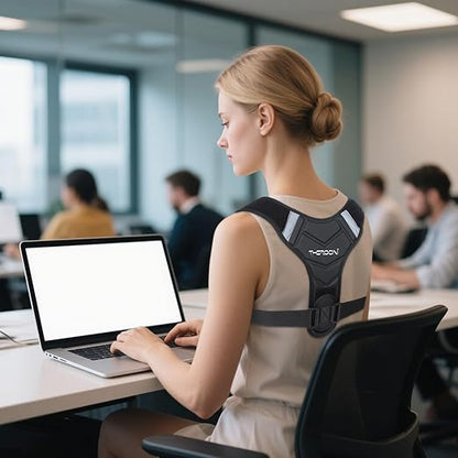 Posture Corrector for Women and Men, Adjustable Back Brace for Spine Alignment & Shoulder Support, Comfortable & Breathable Clavicle Straightener, Supports Better Posture & Reduces Upper Back Discomfort (Large,Chest Size 29"-43")