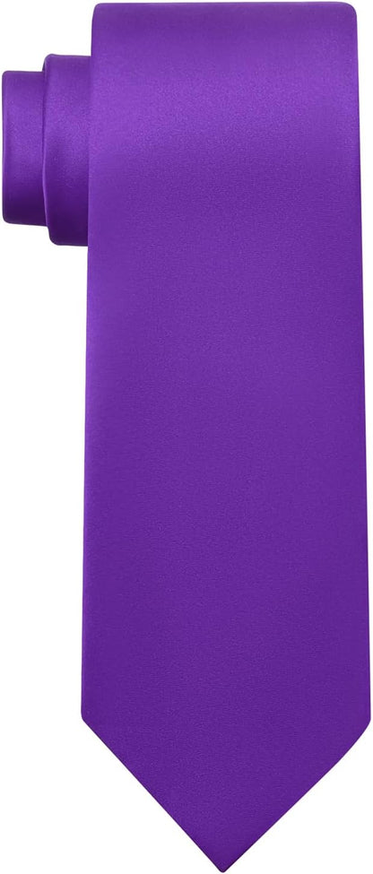 KOOELLE Men's Ties Solid Pure Color Plain Neckties Formal Black Ties For Men