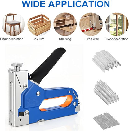Heavy Duty Staple Gun 3 in 1 Upholstery Staple Guns with Tail Remover 1200 Staples Fabric Stapler Gun for Wood Crafts DIY Decoration