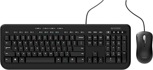 Incase Wired Desktop 600 Keyboard & Mouse Combo – Designed by Microsoft – Four Hot Keys, Spill-Resistant Keyboard, Quiet-Touch Keys, Optical Mouse, Left/Right Mouse with 800 DPI Sensor – Black