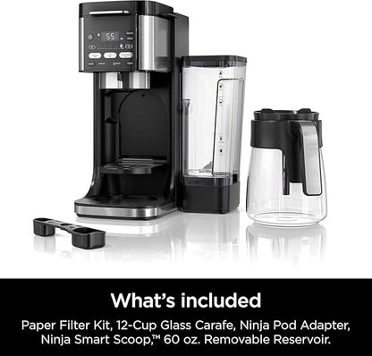Ninjja | Drip Coffee Maker | Dual-Brew Pro Hot & Iced Coffee Machine | Use with KCup Coffee Pods | 3 Brew Styles (Classic, Rich, & Iced) | 60oz Removable Reservoir & Dishwasher Safe | Black | CFP101