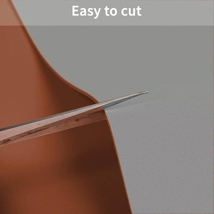 Leather Desk Mat,1.8mm Thick,16x48 Inch Desk Cover,Desk Protector Mat,Dresser Cover Top,Table Cover Rectangle,End Table Cover,Coffee Table Cover Rectangle(Brown+Gray,16x48)