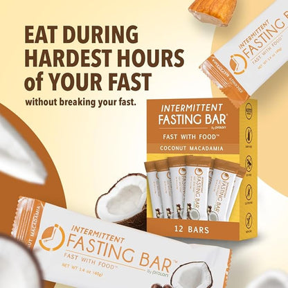 Prolon Fasting Bars | 5g Protein, 7g Fiber | Keto-Friendly, Gluten-Free, Dairy-Free, Plant-Based | Nutrition for Intermittent Fasting | Formulated to Not Break Your Fast | Coconut Macadamia Nut (24 Count)