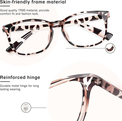 Blue Light Glasses for Woman Men | 99% Blue Light Blocking Glasses | Computer Glassess | Night Driving | Gaming | TV Phone Screen Reader Square Frame | Anti Eyestrain & UV Glare Protection