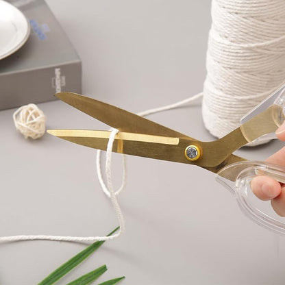 Acrylic Gold Scissors, 9” Ultra-Sharp Titanium Coated Blades and Sharp All-Purpose Scissors, Sewing, Office, Comfortable Handle Design, Versatile Usage