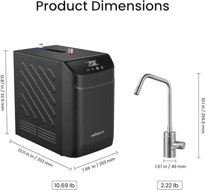 Instant Hot Water Dispenser 110V, Under-Sink Boiler with Hot Faucet, WiFi Smart Control, Digital Temp 113–208°F, Child Safety Lock, Energy Efficient, Quiet Operation, Ideal for Kitchen or Office