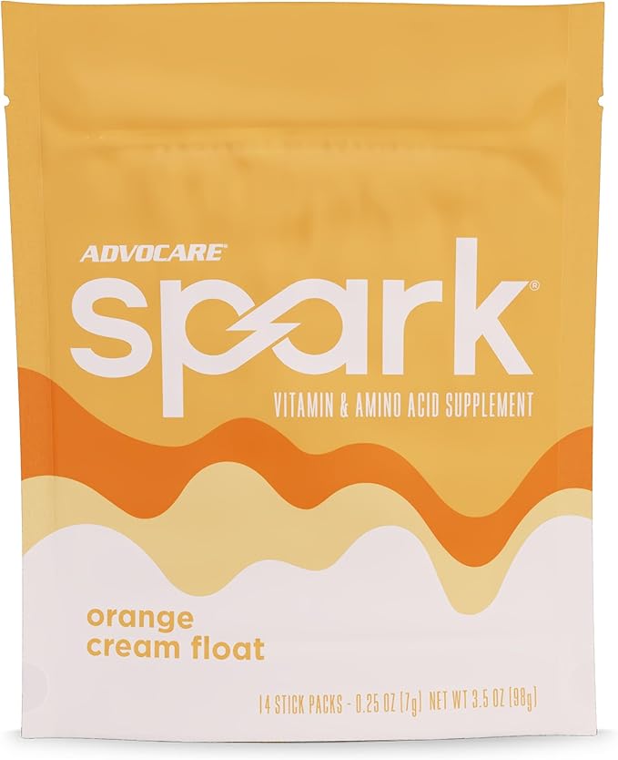 AdvoCare Spark - Energy Drink Mix - Vitamin & Amino Acid Supplement - Supports Energy & Focus - Portable Immune Support - Sugar-Free - - Orange Cream Float, 14 Stick Packs (3.5 oz)