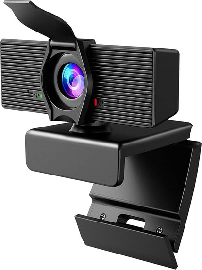 Webcam with Microphone & Privacy Cover, 1080P HD Web Computer Camera, USB Plug and Play Laptop PC Desktop Camera, Works with Zoom, Skype, Teams, Video Conferencing/Recording/Streaming