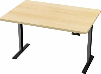 VIVO Electric 48 x 30 in Standing Desk, Memory Height Adjustment, 1B Series, One-Piece Light Wood Top, Black Frame, DESK-KIT-1B5C