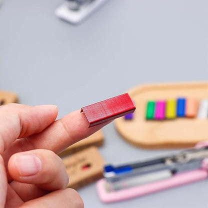 NatSumeBasics 8000 Colored Staples, Colorful #10 Staple for Mini Stapler Refill,Tiny Staples Smaller Than Standard Staple (8000)
