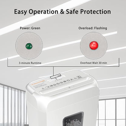 Bonsaii 5-Sheet Cross Cut Paper & Credit Card Shredder, Handles Staples/Paper Clips, 3.4Gal Pullout Bin, Compact for Home Office, White