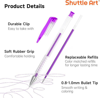 Shuttle Art 260 Pack Gel Pens Set, 130 Colors with 130 Refills for Adults Coloring Books Drawing Crafts Scrapbooking Journaling