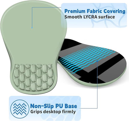 YIWEI Ergonomic Mouse Pad with Wrist Rest - Comfortable Office Mousepad with Memory Foam Wrist Support for Carpal Tunnel Relief, Mouse Pads with Non-Slip Base for Gaming and Home (Green)