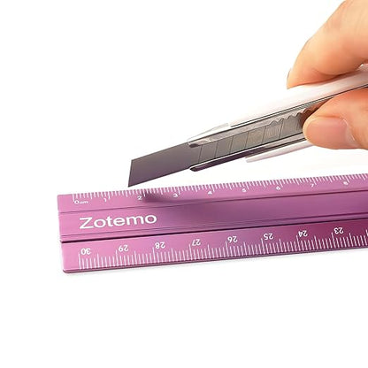 2-in-1 Foldable Metal Ruler & Protractor -15cm Compact to 30cm Extended, Precision Laser Etched Metric Scale, Aluminum Folding Small Ruler for Planner Journaling Drafting Drawing (Pink)