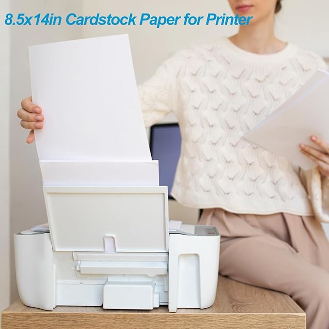 8.5" x 14" White Legal Size Card Stock Paper - 50 Sheets Premium Smooth 80lb Cover Cardstock - Perfect for Arts and Crafts, Documents, Programs, Menus Printing, Posters