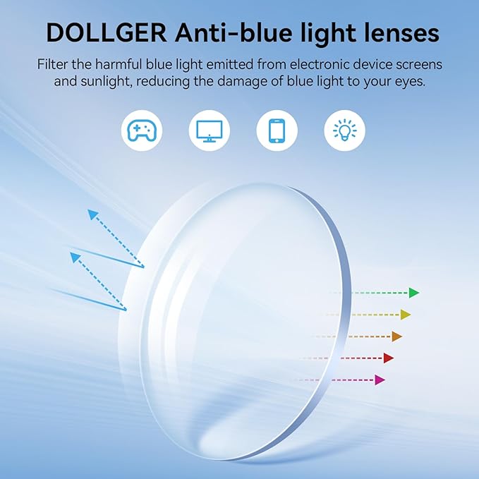 Dollger Blue Light Glasses for Women Men Computer Glasses Square Blue Light Blocking Glasses