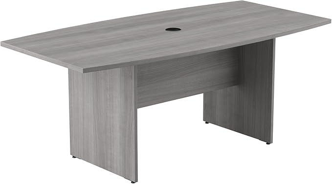 Bush Business Furniture 72-inch Office Conference Table with Wood Base, Boardroom Meeting Space for 6 Users, Platinum Gray