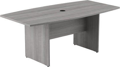 Bush Business Furniture 72-inch Office Conference Table with Wood Base, Boardroom Meeting Space for 6 Users, Platinum Gray