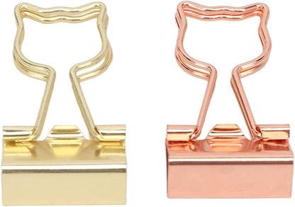 Cat Clips, Cute Clips Shaped Paper Medium, 100pcs in Two Colors - Strong Clamping Force, Rustproof Metal, Ideal for Students and Office Use