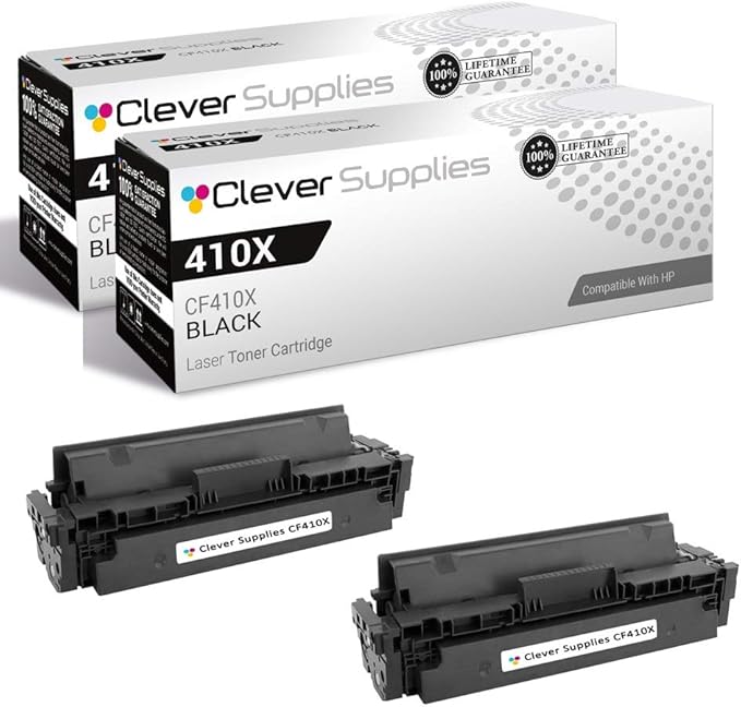 CS Replacement Toner Cartridge Compatible with HP 410X CF410X Black Pro M452dn M452dw M452nw M477 M477fdw M477fnw M477fdn MFP M377dw 2 Set