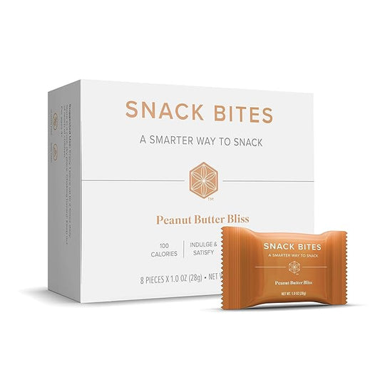 Isagenix Snack Bites - High-Protein Snack Bar - Healthy Energy Bites with 100–110 Calories - Naturally-Sweetened, Plant-Based Protein - Peanut Butter Bliss - 8 servings