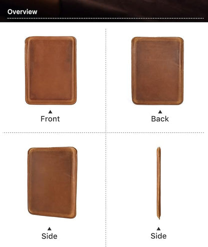 Top Grain Leather 14.2" Laptop Sleeve Case, Solid Vintage Design, Compatible with MacBook Pro 14" 2021 M1 A2442 & Old Versioned 13-13.3 Inch MacBook Pro/MacBook Air, Brown 14.2 Inch