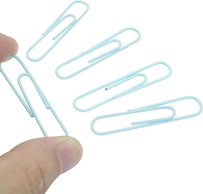 100Pcs 2 Inch Large Paper Clips, Light Green Coated Jumbo Reusable Big Paperclips for Office School Home Document Organizing