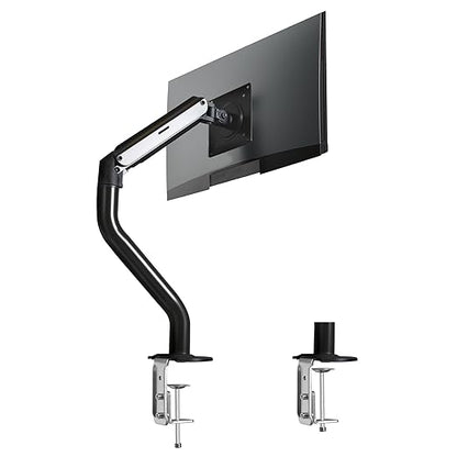 Lyngins Single Monitor Desk for 15 to 27 Inch Screens Computer Monitor Stand for Desk, Stand Up to 26.4lbs Monitor Wall Mount, VESA Mounting Holes 75 and 100mm, Black, Two Pack