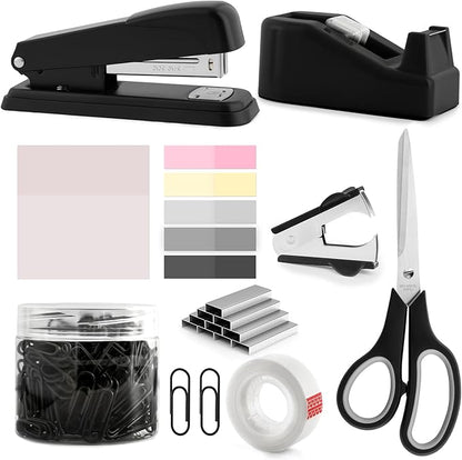 Black Office Supplies, Black Desk Accessories, Stapler and Tape Dispenser Set for Women, Office Gift for Women, Boss Lady, Office Lady, Coworkers, Office Clerks