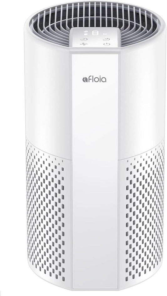 Afloia Air Purifier for Home, 4-in-1 Washable Filter for Allergies, Covers Up to 1076 ft², Quiet Operation, Auto Shut-Off & Night Light, Removes Pet Dander, Pollen, Dust, Mold, and Smoke, White,Pluto