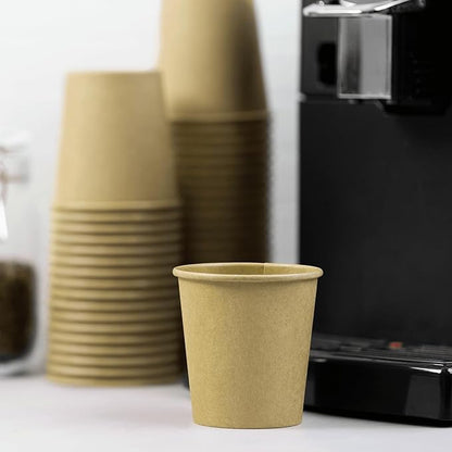 Karat 10oz Kraft Paper Coffee Cups [1,000 ct] Disposable, Leak-Resistant Double Poly-Lined Hot Cups | Ideal for Cafes & Offices, 90mm