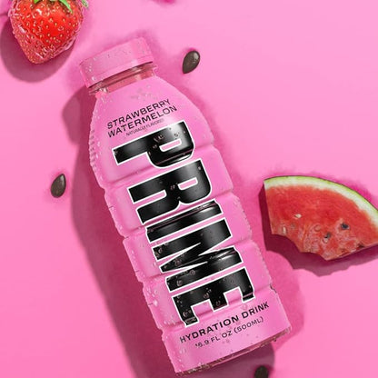 PRIME Hydration STRAWBERRY WATERMELON, Sports Drinks, Electrolyte Enhanced for Replsnishing Fluids, 250mg BCAAs, B Vitamins, Antioxidants, Low Sugar, 16.9 Fl Oz, 12 Pack