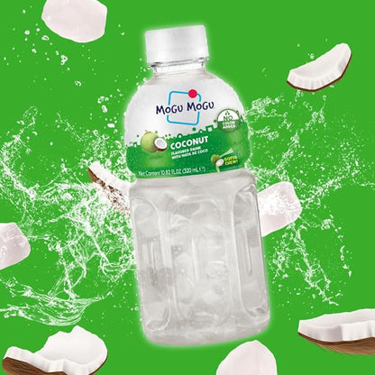 Mogu Mogu Coconut Juice Drink (6 Bottles) with Limited Edition Cooler Bag – Chewy Kids & Adults Drink with Nata de Coco | Fun Coconut Beverage | Ready to Drink Juice Set