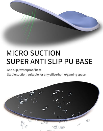 Palm-Rest and Wrist-Hugging Mouse Pad Wrist Rest, Ergonomic Wrist Support with Curve Fitting Cushioned Memory Foam for Carpal Tunnel Pain Relief, 9.9 x 8.3 Inch, Purple Ombre