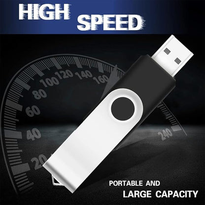 8GB Bulk Flash Drives 100 Pack, EASTBULL USB 2.0 Flash Drive Bulk Thumb Drive Pack Memory Stick Swivel Pen Drives (Black)