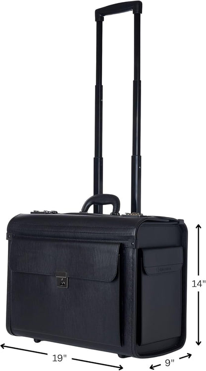 Alpine Swiss Rolling 17" Laptop Briefcase on Wheels Attache Lawyers Case Legal Size