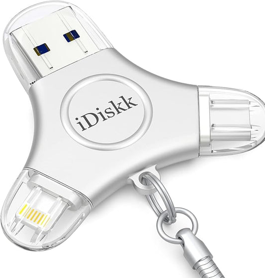iDiskk 512GB App-le MFI Certified Photo Vault for iPhone USB Storage FlashDrive for USB-C iPad Android Samsung for iPhone 17/16/15/14/13/13 pro/12/12 pro/11 Pro/XR/X,Photo Stick for Computer MacBook