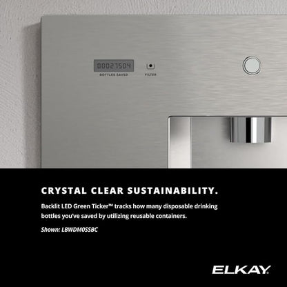 Elkay Liv EZ Built-in Filtered Wall-Mount Water Dispenser – Battery Powered, NSF Certified, Push Button, Reduces Lead & PFAS, Steel Gray – Ideal for Home