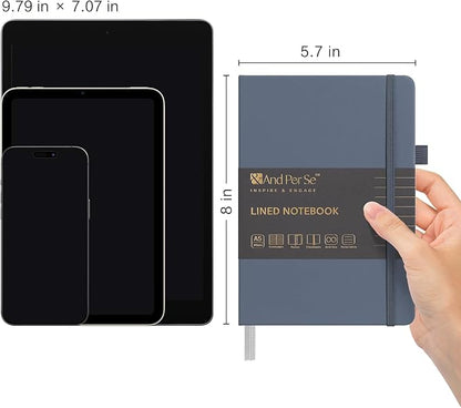 &And Per Se Lined Journal Notebook, 160 Pages, A5 5.7 x 8 inches College Ruled Thick Paper Notebook Journals  (1 Pack, Dark Blue)