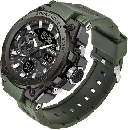 KXAITO Men's Watches Sports Outdoor Waterproof Military Watch Date Multi Function Tactics LED Alarm Stopwatch
