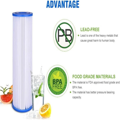 CFS – 4 Pack Water Filter Cartridges Compatible with EQ-PFC.35 Models – Remove Bad Taste & Odor – Whole House Replacement Water Filter System, White