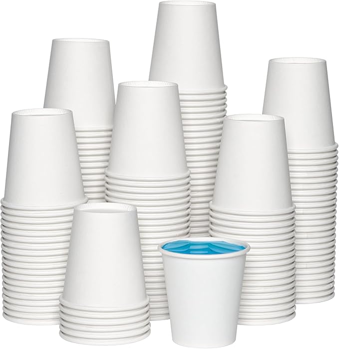 JOLLY CHEF 3oz Paper Cups 300 Packs for Bathroom, Disposable Small Mouthwash Cups, Ideal for Bathroom, Home, Party