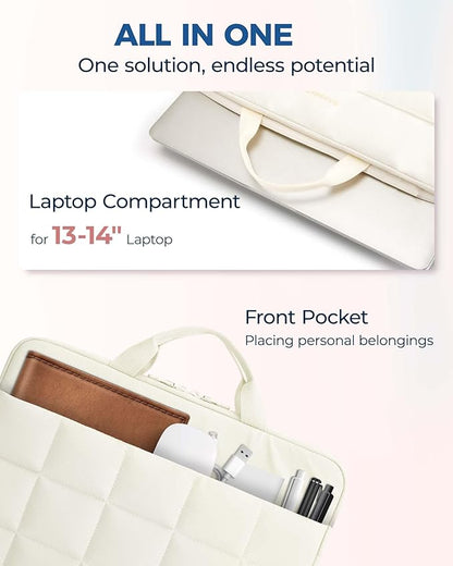 BAGSMART 13-14 inch Laptop Case Sleeve with Handle, Fluffy Padded Laptop Bag with Zipper, MacBook Case Compatible with MacBook Air/Pro 13.3 inch, Puffy Laptop Cover Fitted with Dell, HP, Lenovo