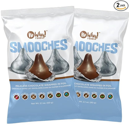 SMOOCHES, 2 PACK | Allergy Friendly, Vegan Chocolate Silver Foil Wrapped Candy | Dairy Free, Nut Free, Peanut Free, Gluten Free | No Whey Foods